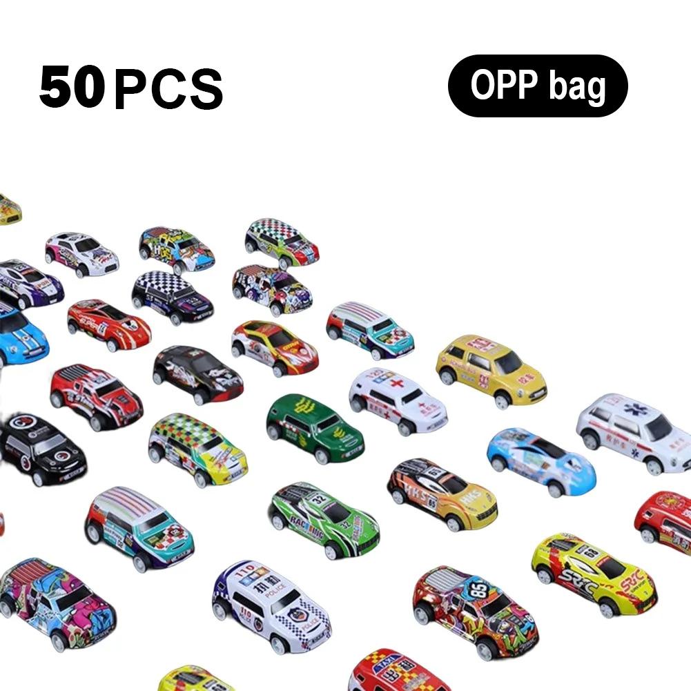 Kids Alloy Pull Back Car Toys Mini City Cartoon Inertia Racing Car Model Diecast Vehicle For Boys Girls Birthday Xmas Gift Bag