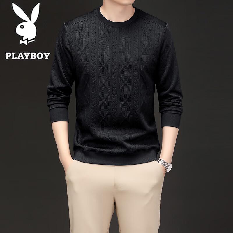 PLAYBOY Men's Pullover Round Neck Long Sleeve Casual Sweatshirt