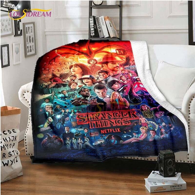 Horké hororové filmové deky Stranger Things na postele Měkká tenká deka Velikost Queen Římský dekor Zimní povlak na přikrývku Dětský dárek Piknik