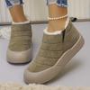 Women's Korean Style Thick-Soled Bread Shoes – Fleece-Lined, Plush, Warm Snow Boots, Lazy Cotton-Padded Loafers for Winter