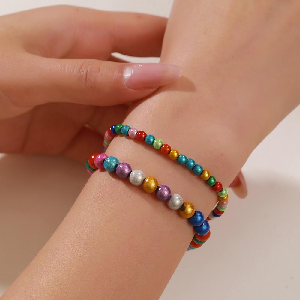 Bohemian Beaded Bracelet Set of 7 with Seed Beads and Heart Charm Stackable Ethnic Jewelry for Women