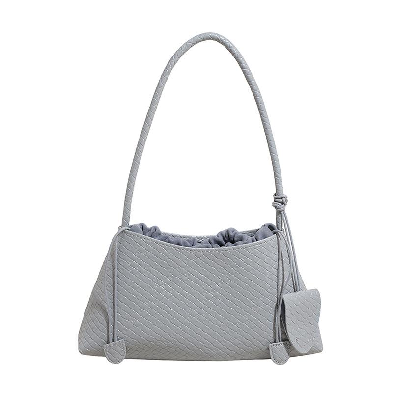 French Niche Woven Pattern Underarm Bag Women's 2025 Summer Temperament Elegant Trend Commuting Shoulder Handbag