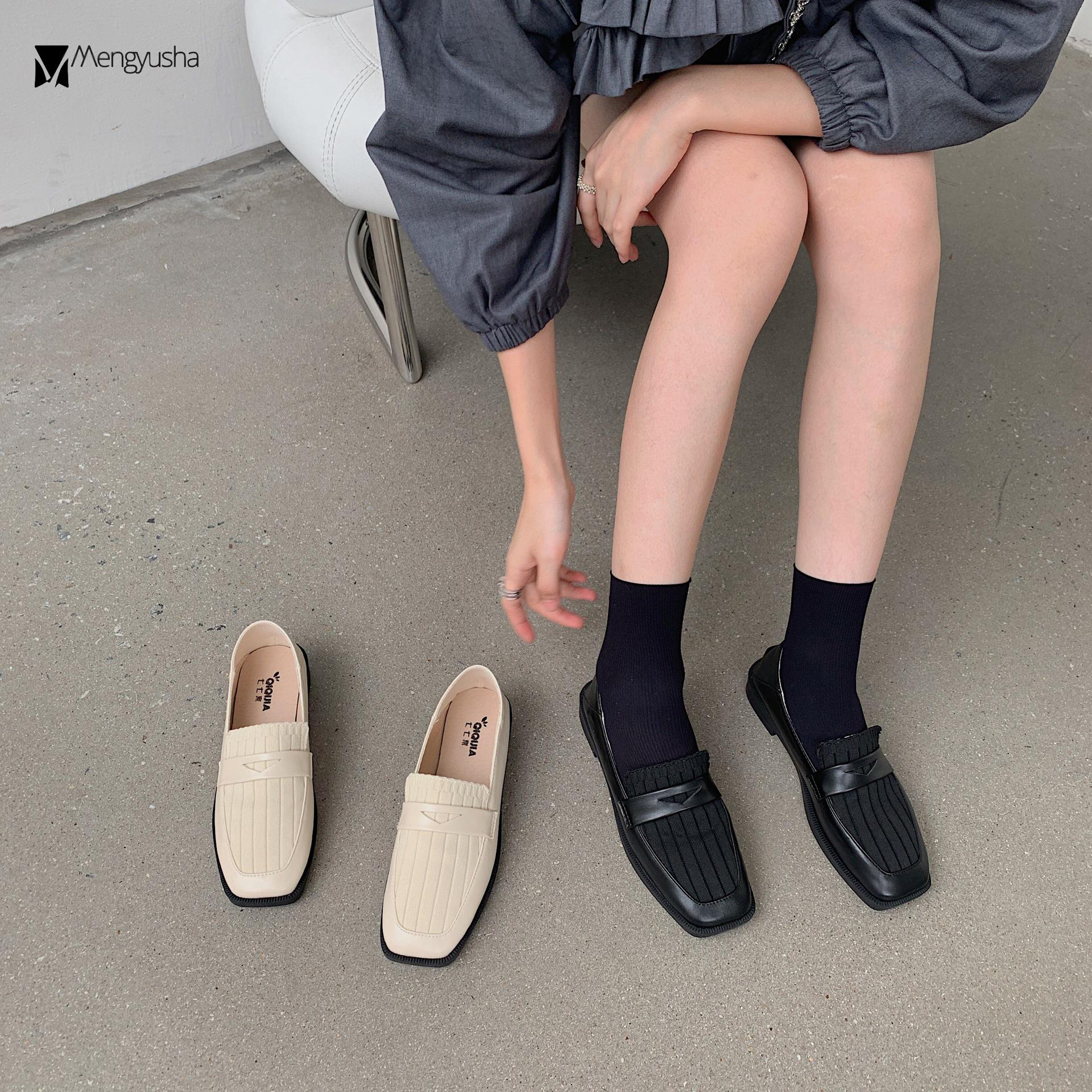 Модные лоскутные плетеные маленькие кожаные туфли женские вязаные кроссовки неглубокие — фото 5