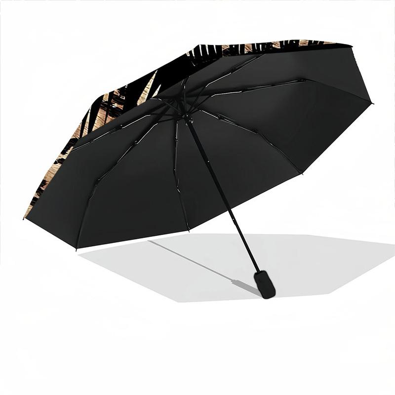 1pc Leopard Palm Automatic Open/Close Umbrella Compact Folding Umbrella, All-Season Portable Umbrella for Women/Men250