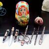 7Pcs Nail Tools Nail Clipper Set Russian Nesting Doll Style Nail Clipper Kit Manicure Nail Polishing Shaping Trimming Tool