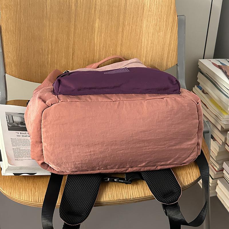 College Style Student Schoolbag Women's Color Block Backpack Computer Backpack