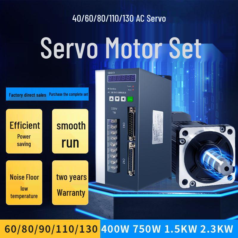 AC Servo Motor Driver Kit with Permanent Magnet Synchronous Motor (60/80/110/130 sizes, 200W/400W/750W)