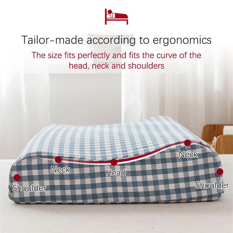 Latex Pillow Soft Cotton Latex Pillow Case Cover Solid Color Plaid Sleeping Pillowcase for Memory Foam Pillow 30x50CM