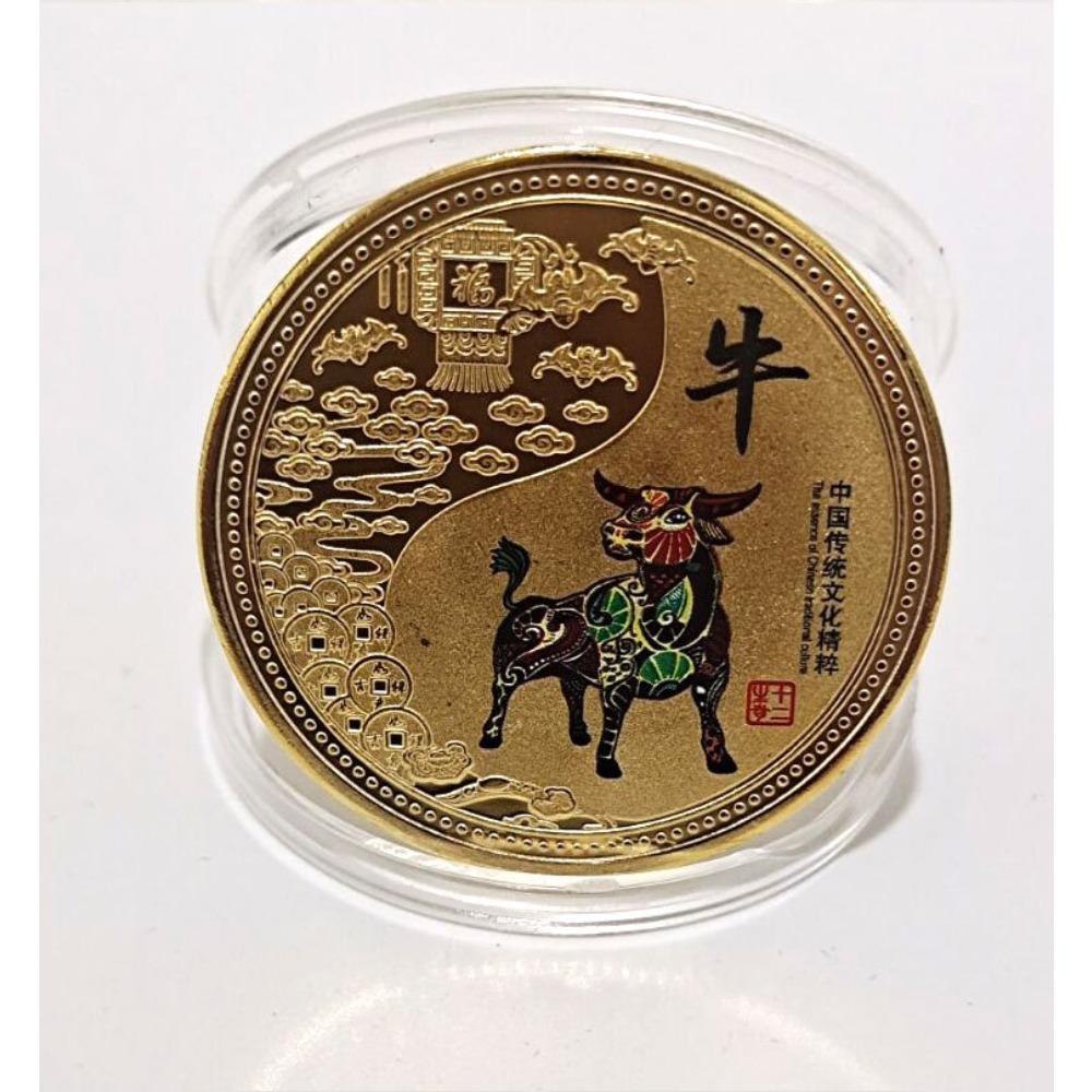 Twelve Zodiac Colored Commemorative Medals, Complete Set, Animal Coins, Twelve Zodiac Gold Coins, Collectibles, Metal Souvenirs, Gifts