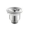Modern 110mm Stainless Steel Brushed Sink Strainer/Siphon with 1-1/2 Inch Drain Connection for Kitchen Sink Easy Installation
