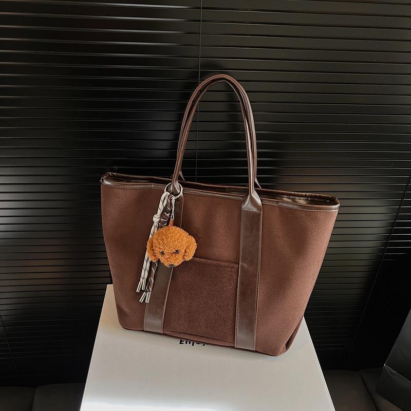 Winter Retro Suede Large-capacity Bag Women's New Fashion Tote Bag Simple Portable Commuter Bag