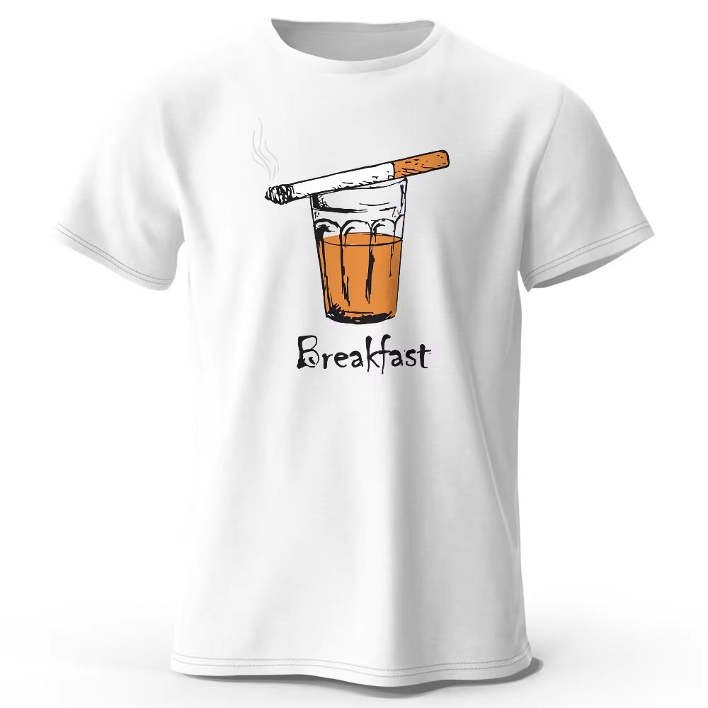 Best Selling Fashion Summer New Street Joke The Breakfast Printed Unisexs Tshirt Funny Graphic Tees For Unisex Summer Tops Unisex Tee S