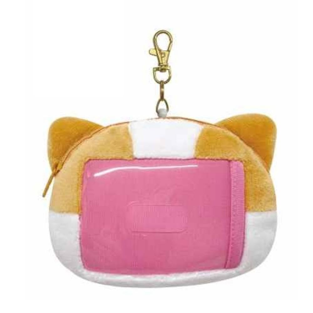 K Company Sanrio Characters (Cat Series) Face Pass Case, Fluffy Marshmallow-Like Cat, SAK-FP-MN, H120 X W105 X D40mm