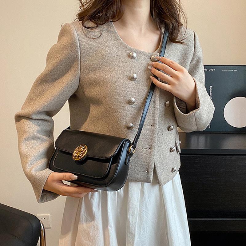 Нова невелика сумка під пахвами 2024 року, проста та модна сумка-багет, висококласна ретро-сумка через плече на одне плече