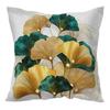 Ginkgo Biloba Polyester Kissenbezug Lendenkissenbezug Schwarz Goldene Blätter Wohnzimmer Stuhl Sofa Heimdekorationstil,