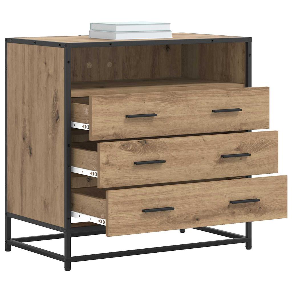 Drawer Cabinet 3 Drawer Artisan Oak 70 x 41 x 70 cm