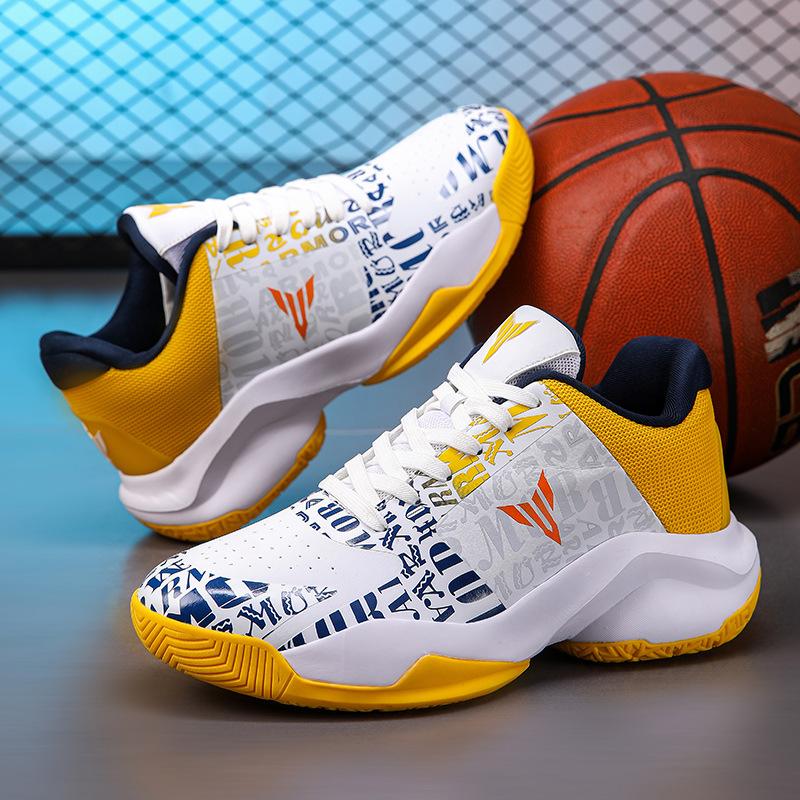 

High quality basketball shoes men s middle help breathable non-slip wear-resistant youth game training student sports shoes 45