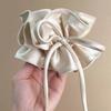 Hair Tie Double Layer Pleated Bowknot Design Hair Band Adjustable Elastic Hair Rope Soft Non-Slip Hair Accessory