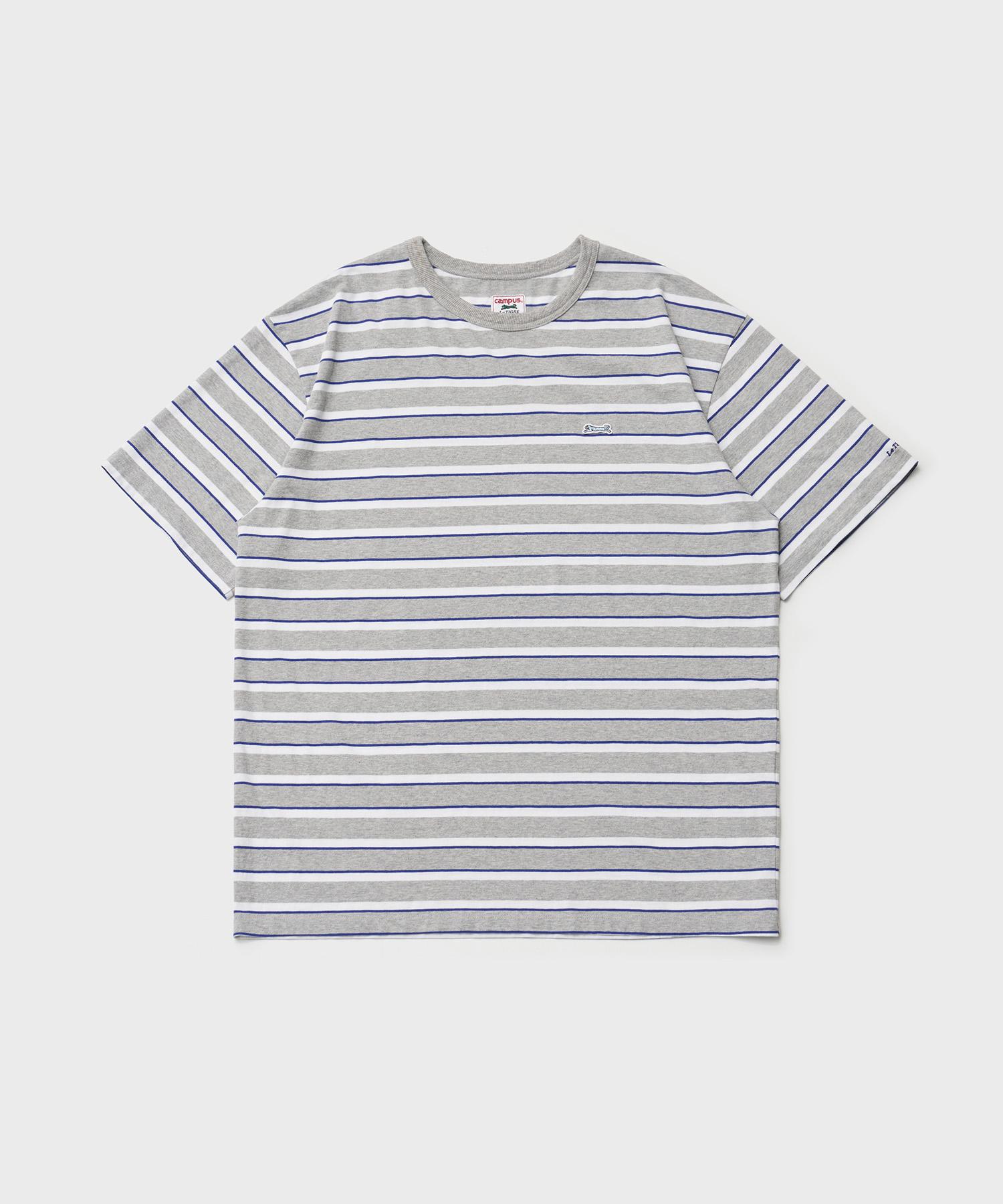 Le Tigre Multi Stripe Half T-Shirt (Heather Gray) Heather Gray/L