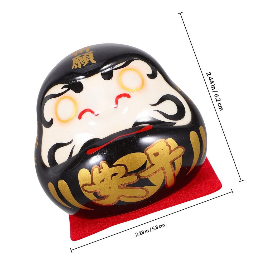 Ceramic Decor Miniature Japanese Luck Symbol for Desk Car Interior Prosperity Safety Energy Positive Decoration
