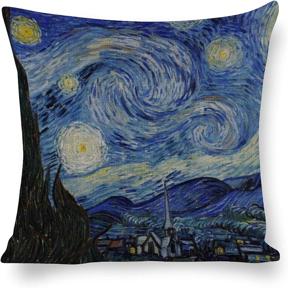 Van Gogh Kunst Kissenbezüge, Sternennacht & Meereslandschaften ,,Sofa- und Stuhlkissenbezüge, Heim Schlafzimmer Zimmer Dekoration