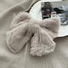Plush Big Bow Hairpin Velvet Back Head Hairpin Versatile in Winter Furry Hair Clip Top Hair Accessories Headwear