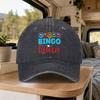 Bingo Queen Vintage Washed Baseball Cap Retro Duckbill Hat Adjustable Unisex Casual Outdoor Party Gift