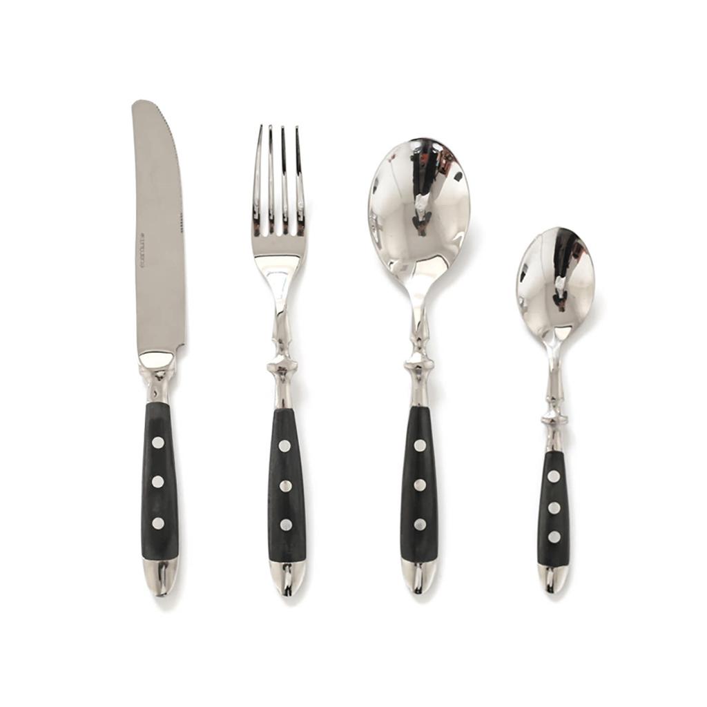 Sternpunkt Edelstahl Western Tafelgeschirr Messer, Gabel, Löffel, Steakmesser, Gabel, Löffel, Teelöffel, Kuchengabel Set, Western Tab