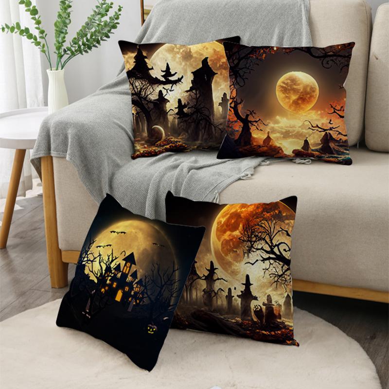 NIGHTWISH Halloween Pattern Pillowcase Holiday Design Home Decor Sofa Cushion Cover 40/45/50cm Happy Easter Day