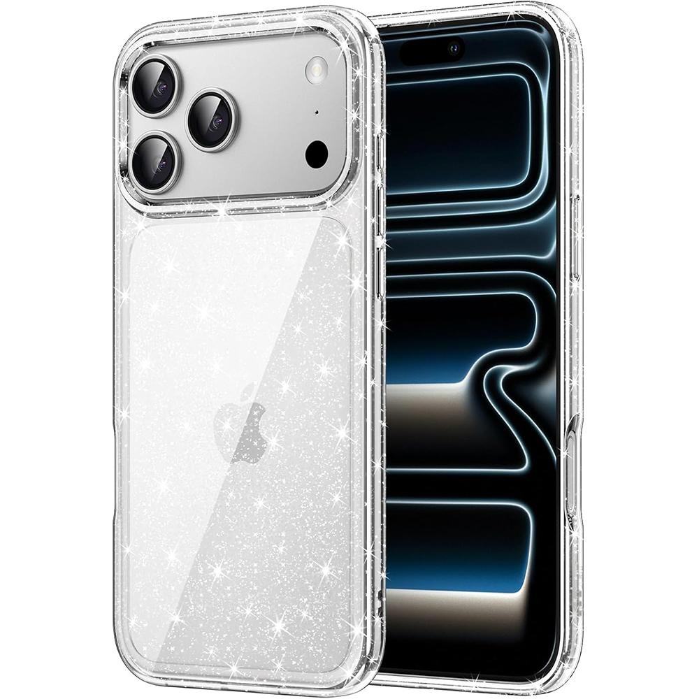 Orange Gold Glitter Case for iPhone 17 Pro Max Air 16E 16 E 15 Plus 14 13 Mini 12 11 X XS XR SE 2022 2020 7 8 Bling Sparkle Phone Cover Accessories