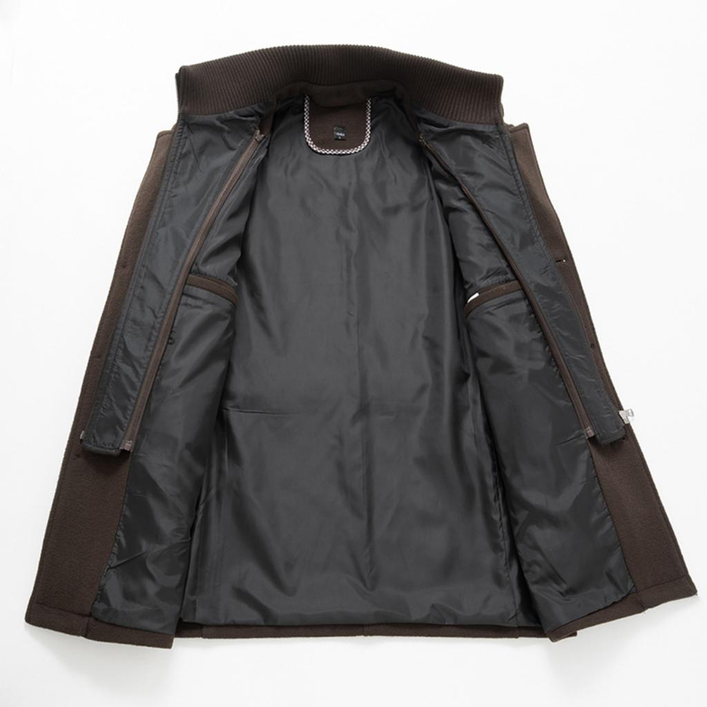 Herren Herbst und Winter Business Wollmantel Doppelkragen Kältebeständiger Herrenmantel Wollmantel für Herren