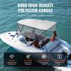 4 Bow Bimini Top Boat Cover, Detachable Mesh Sidewalls, 600D Polyester Canopy with 1" Aluminum Alloy Frame, Includes Storage Boot, 2 Support Poles, 2