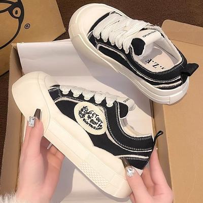 Little White Shoes Original Niche Shoes Women's 2025 Spring and Autumn New Thick-soled Versatile Student Canvas Shoes Casual Board Shoes