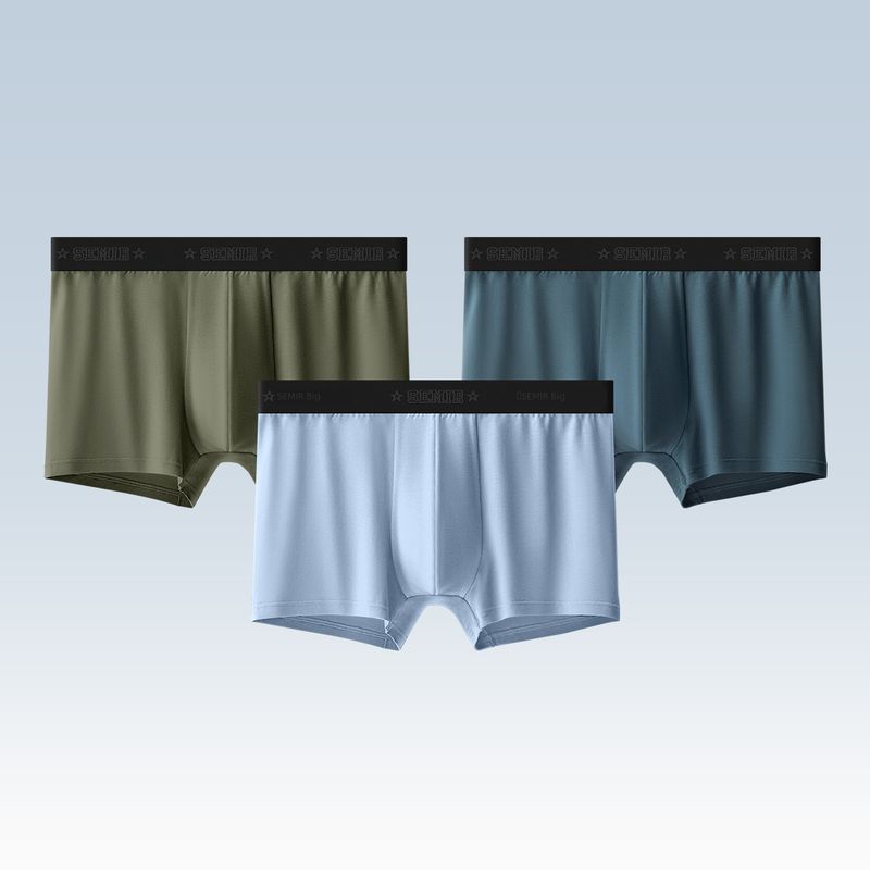 

Senma Men s Underwear Modal 100% Cotton Crotch 7A Grade Antibacterial Boxers Men s Boxer 2025 New Olive Green + Finch Blue + Ice Blue 2XL