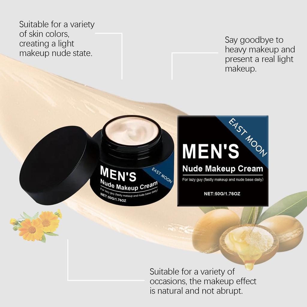 East Moon Men's Nude Light Moisturizing Concealing Cream - Translucent, Waterproof