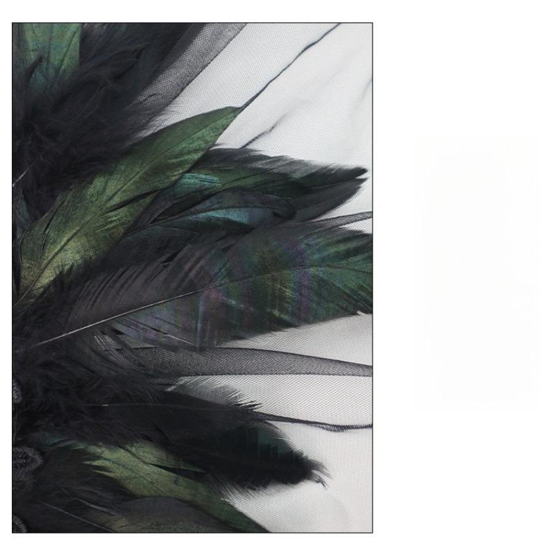 2026 New Fashion Halloween Soft Feather Cloak Black Fur Collar Hollow Lace Mesh Cape Festival Role Costume Cosplay Costumes