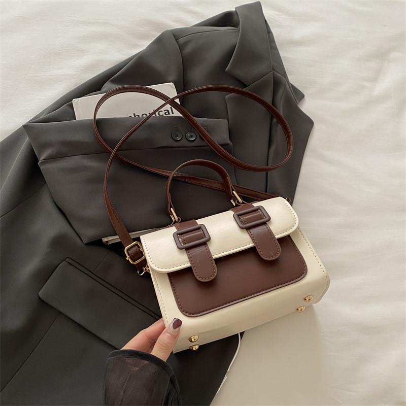 Trendy Autumn Color Block One Shoulder Bag For Women Stylish Crossbody Handbag Medium Size