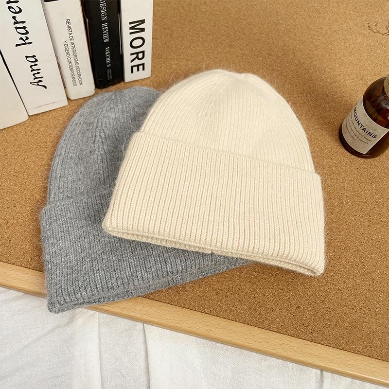 Japanese Cute Light Board Woolen Hats for Couples Outdoor Simple Large Head Circumference To Keep Warm and Protect Ears