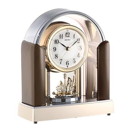 Seiko Clock Настольные часы Стандартные радиочасы Twin Pa Темно-коричневый мраморный узор Глянцевая отделка BY238B SEIKO