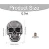 CHGCRAFT 12 Sets Skull Screw Back Punk Skull Head Alloy Rivets Screw Brass Screw Back for Leather Crafting Skull for Bag Hat Shoe Jacket Belt