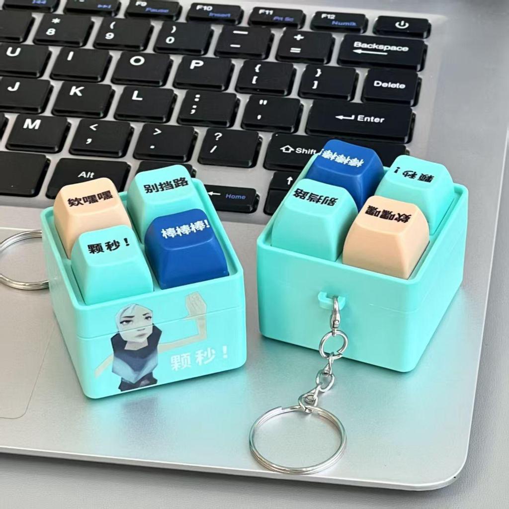Say Me Quotes Toy Sound & Light Keyring: Fun Abstract Decompression Button