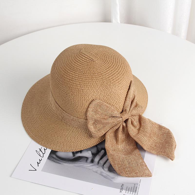 Versatile Style Hat Straw Woven Elegant  Sweet Bow Womens Hatscaps Sunshade