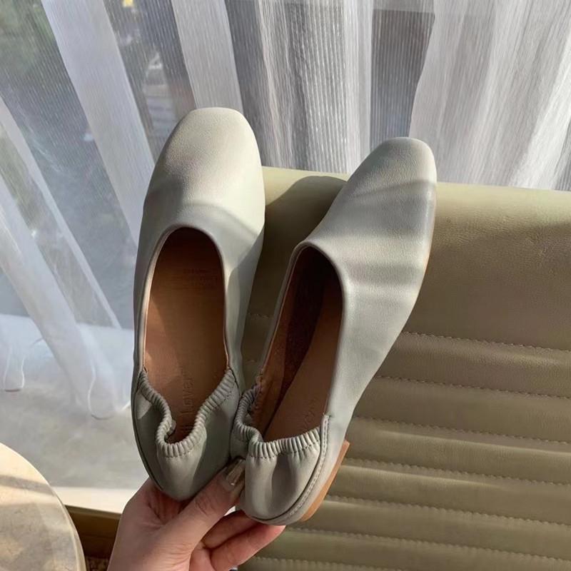 Fashion Bailamos Women Flats New Ballerinas Soft Leather Moccasins Slip On Retro Grandma Shoes  Ladies mules slippers Spring Summer