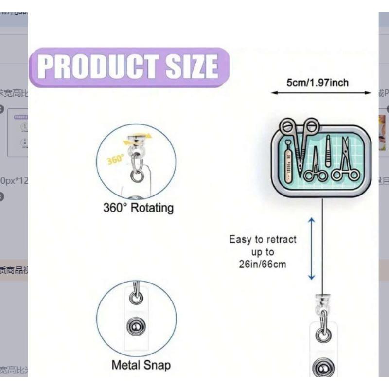 Kreskówka Medyczna zwijana klamra Lekarz Pielęgniarka Licencja na pracę Kreatywna smycz Łatwa do pociągnięcia klamra Certyfikat Nazwa marki