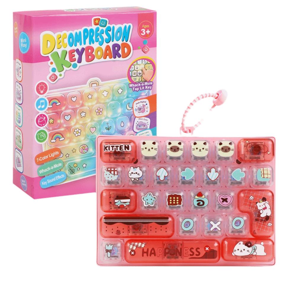 Transparent Dual-Tone Mini Keyboard Pendant 26-Key Keyboard Keychain Bag Accessory