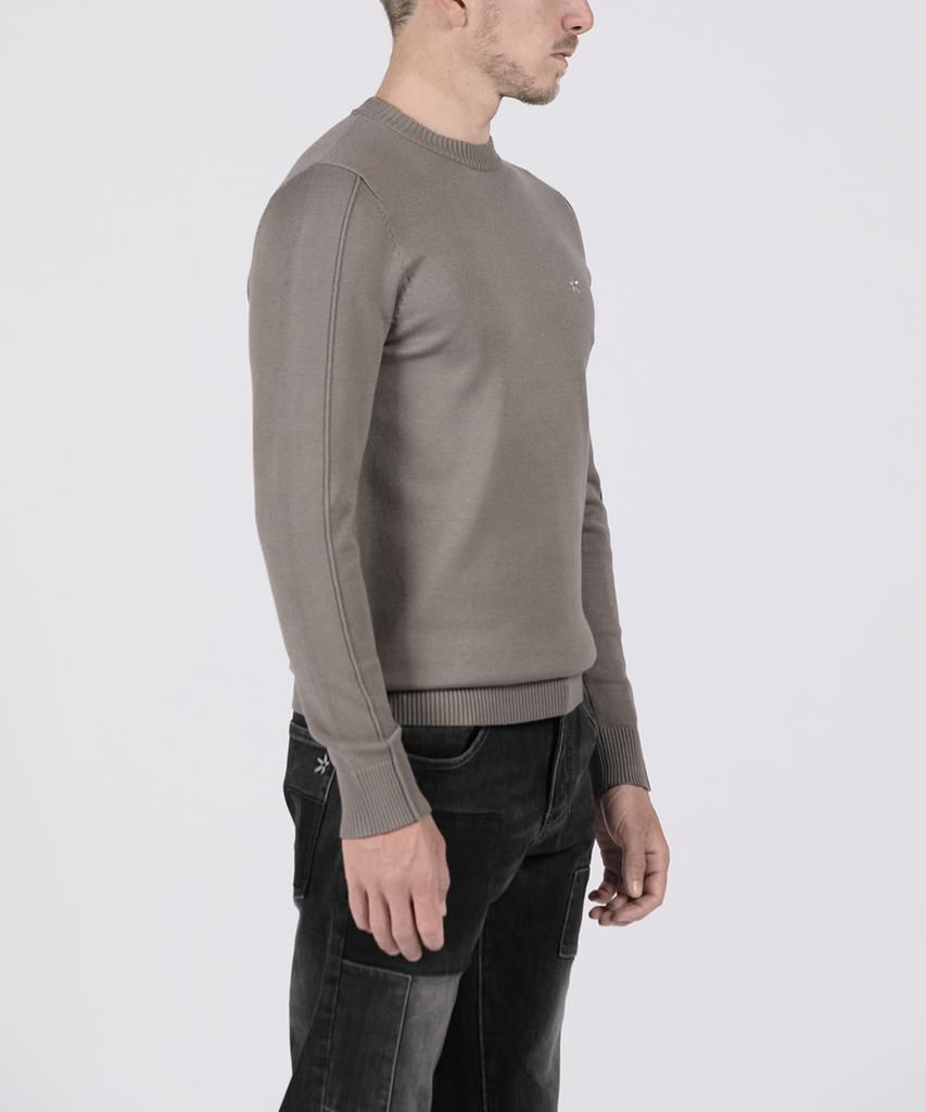 PANICALE Gray Cut-Out Crew Knit