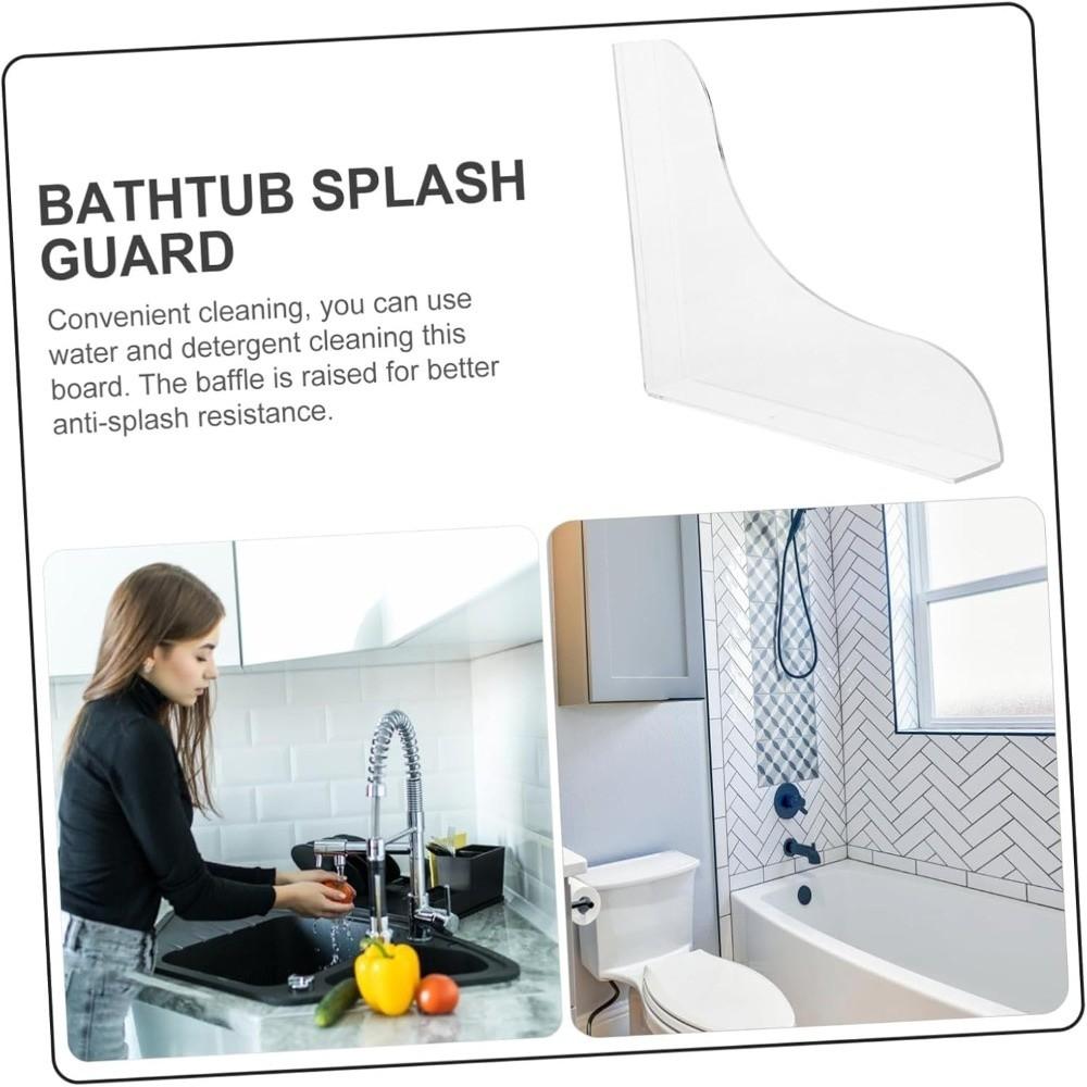 Acrylic Bathtub Splash Guard Easy Install Transparent Water Baffle Plate Self-Adhesive Waterproof Washbasin Sink Baffle Tub