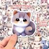 50 Watercolor Cat Stickers Cute Cartoon Animal Cat Head Watercolor Cat Stickers
