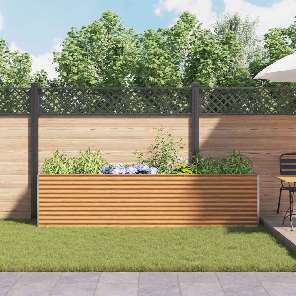 Raised Bed Light Brown 290 x 50 x 68 cm Galvanized Steel