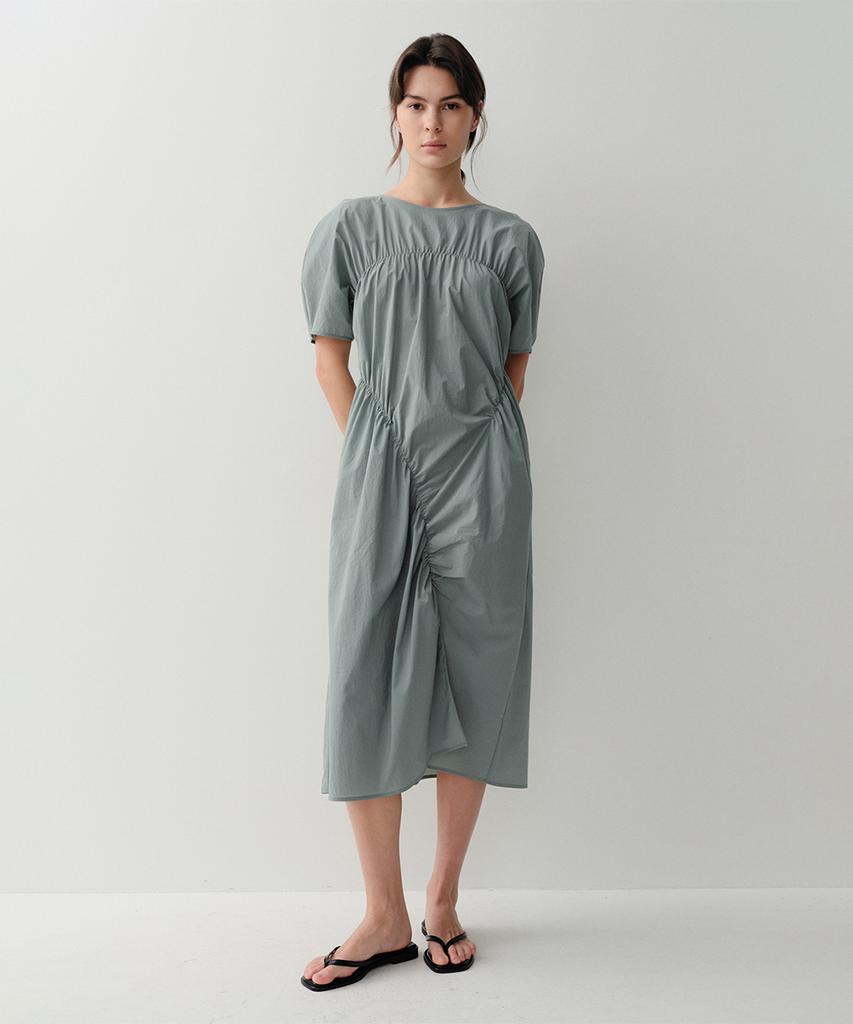 Ia Shirring Long Dress (Greyblue)